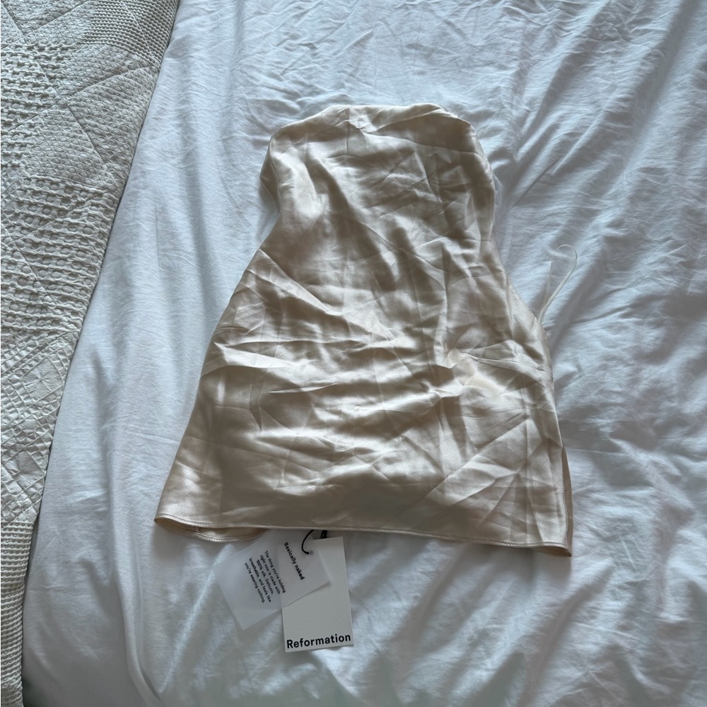 Reformation Almond Silk Top Only